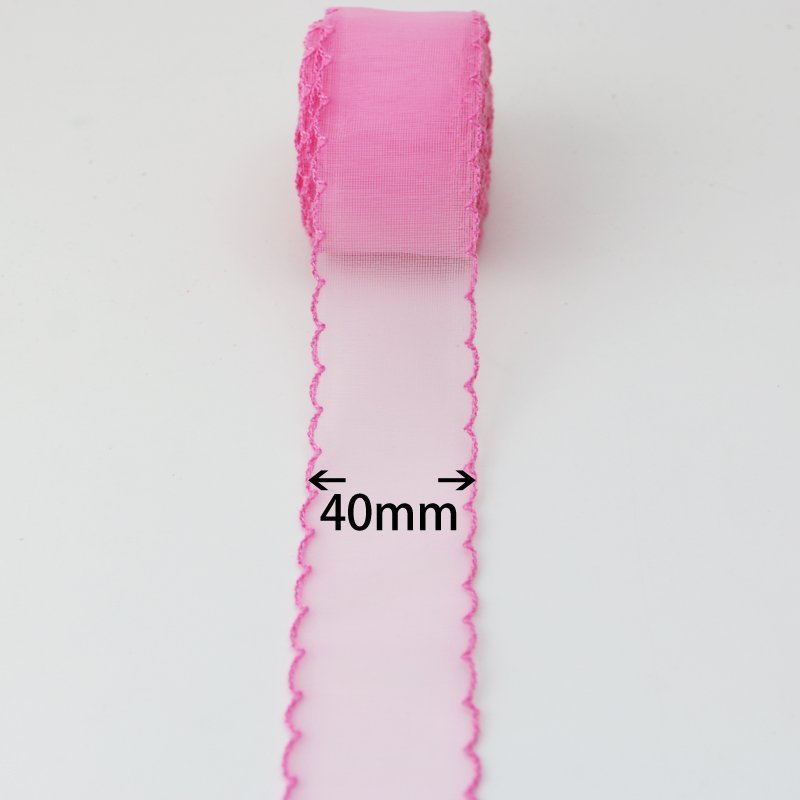(5yards/roll) 40mm Wave Silk Organza ribbon Bow material for hair ornament gift wrapping decoration lace ribbons