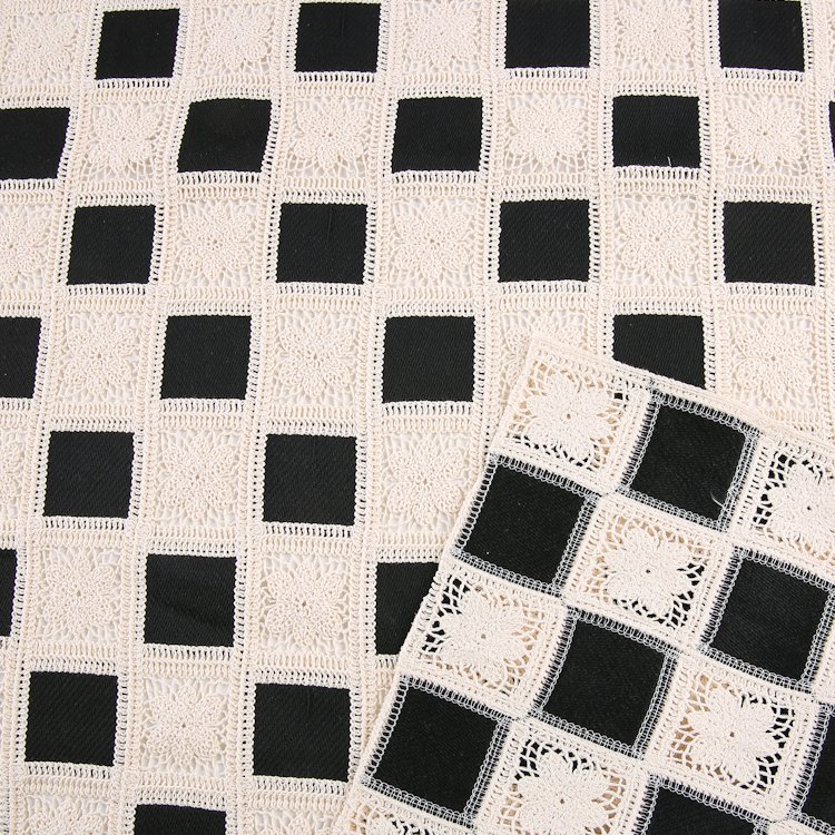 HA-18592B 50% cotton 50% polyester chemical lace cord embroidery fabric for apparel