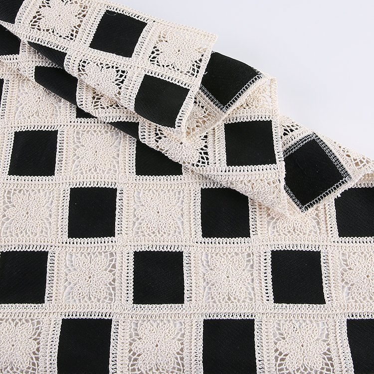 HA-18592B 50% cotton 50% polyester chemical lace cord embroidery fabric for apparel