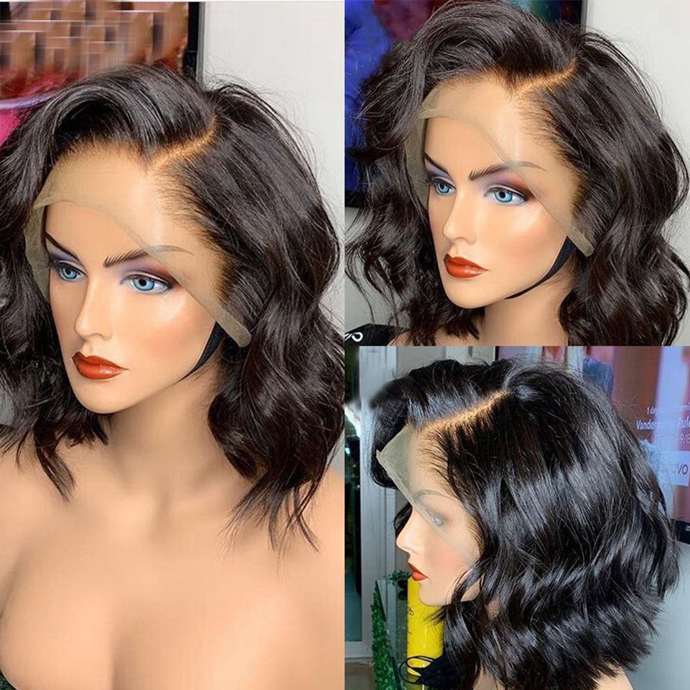 Body Wave Short BOB Human Hair Wigs for Black Women With Baby Hair 13*4 Brazilian Remy Hair lace front wig