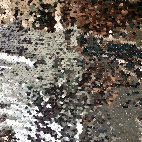 rose-gold and silver 5cm sequin Embroidery fabric for kids dress fabric in stock