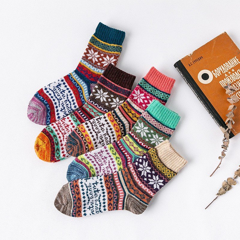 Wholesale Women Winter Warm Comfortblend Wool Casual Ribbed Crew Socks
