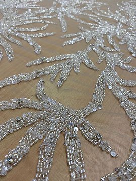 crystal and bead hot sale wedding dresses,lace fabrics with sequin ,embroidery organza bridal lace fabric manufacturer