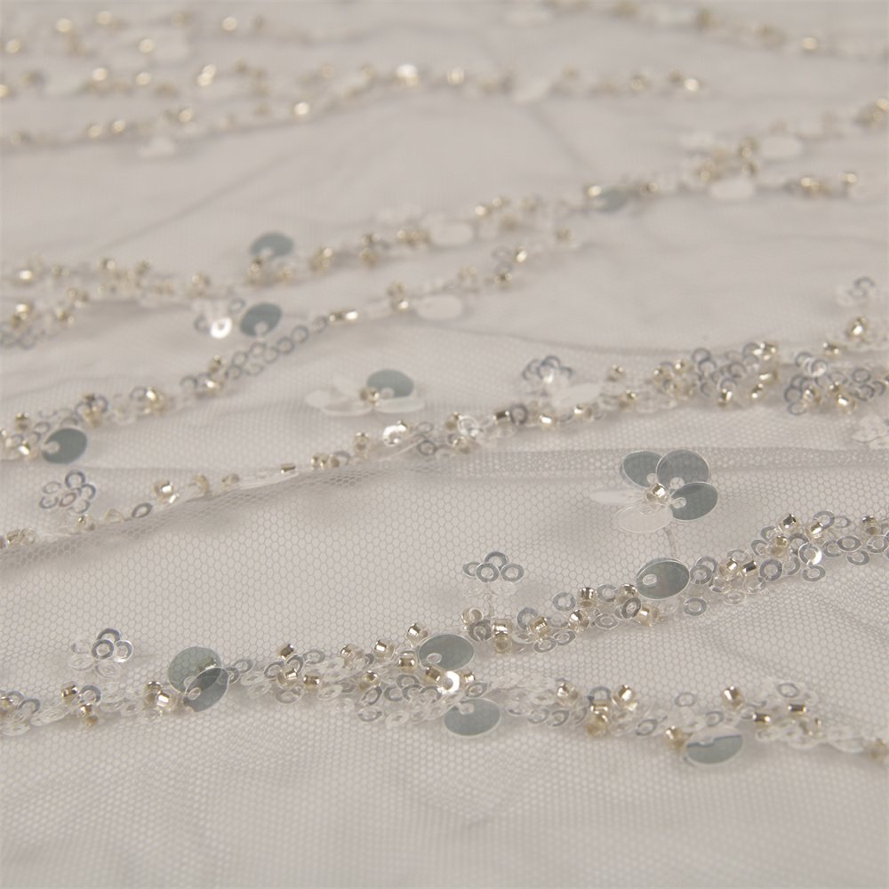 Luxury Bridal Lace Embroidery Fabric Best Beads Sequins Laces Fabrics For Women Dress