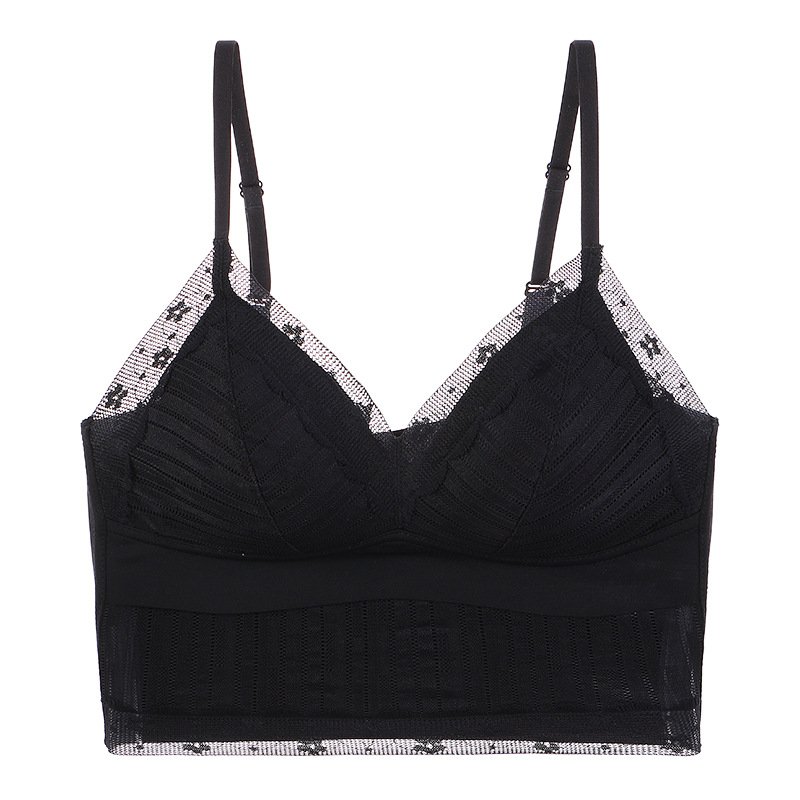 2023 Summer Hot Women's Tank Top Bra Lace breathable Bralette Hollow Out Crop Tops Padded Bras for Girls