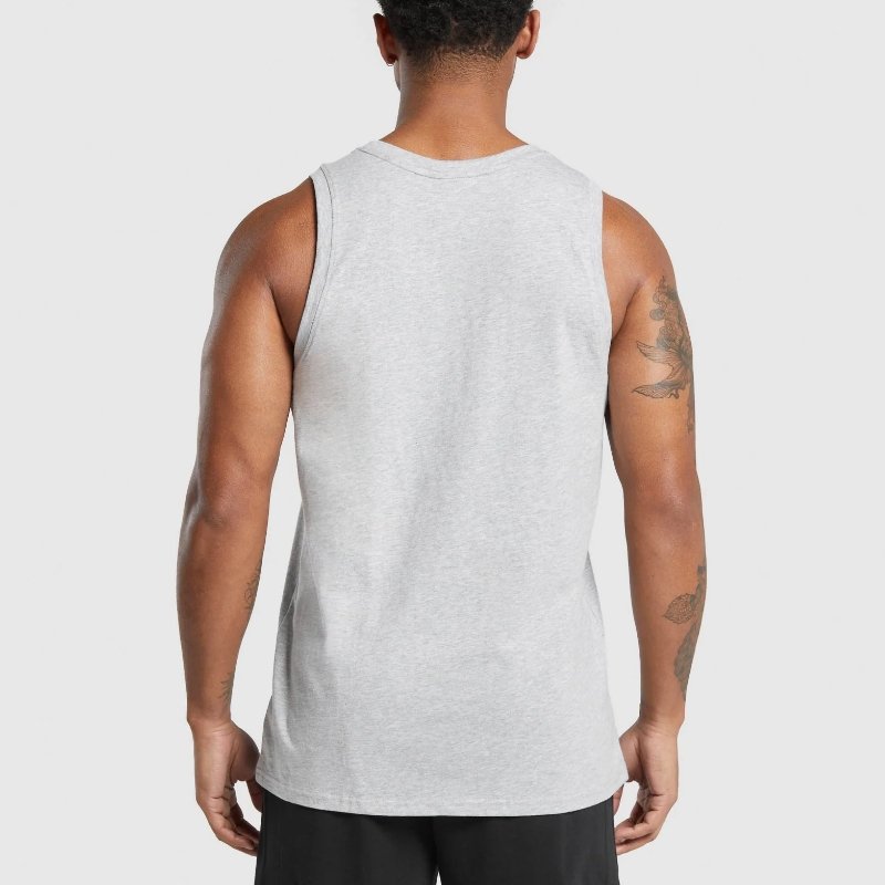 Wholesale men athletic fitness gym wear men's training tank top fitted ribbed graphic cotton tank top for men