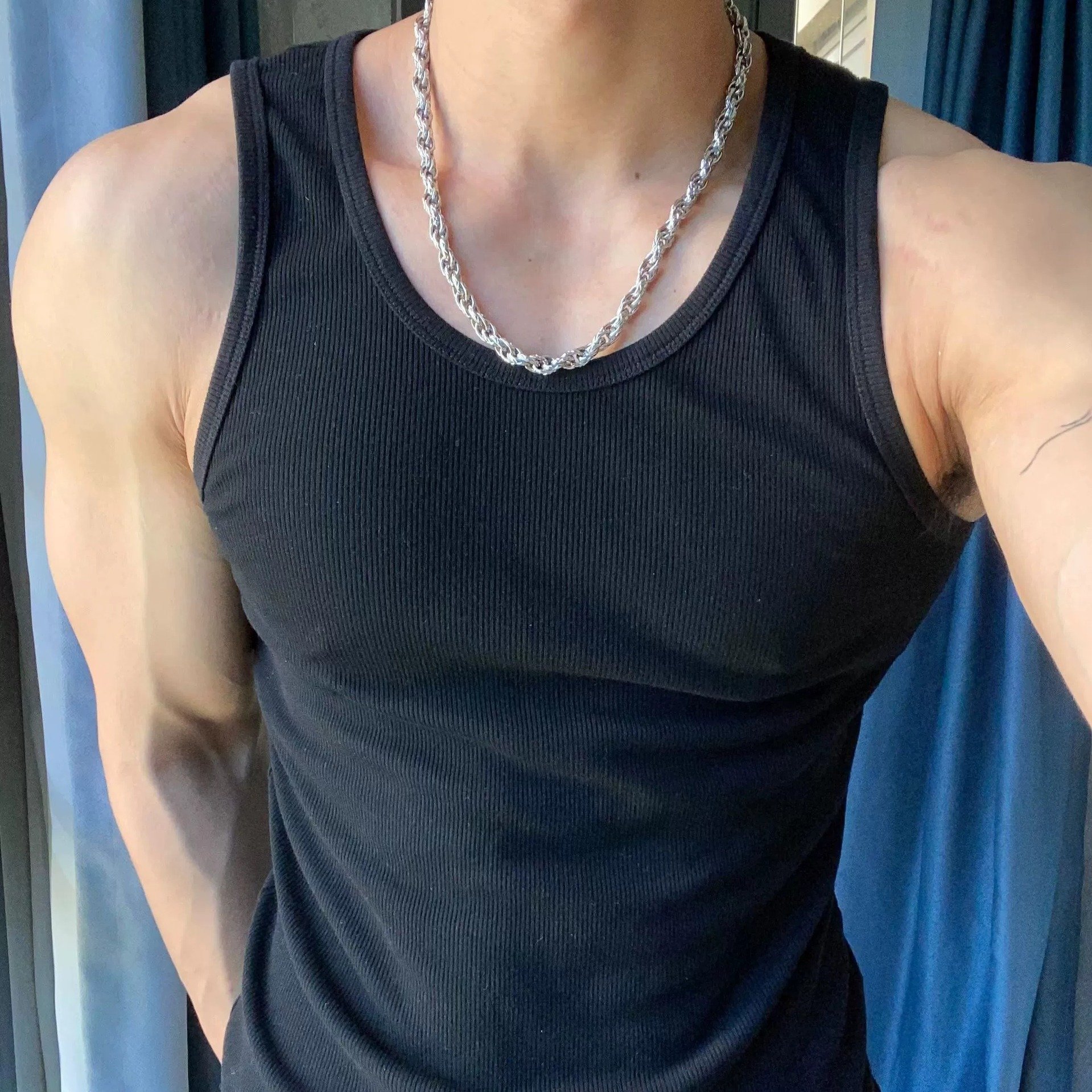 Pack Of 3 Cheap Factory Polyester Manufacturers Solid Color Custom Logo Muscle Fit Ribbed Vests Ribbed Vest Men