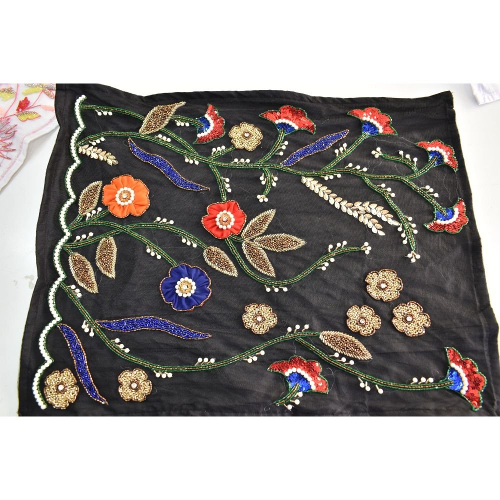 Direct Factory Supply Handmade Beaded Work Cotton Lace Fabric Embroidery Style for Worldwide Export Available in Bulk Quantity
