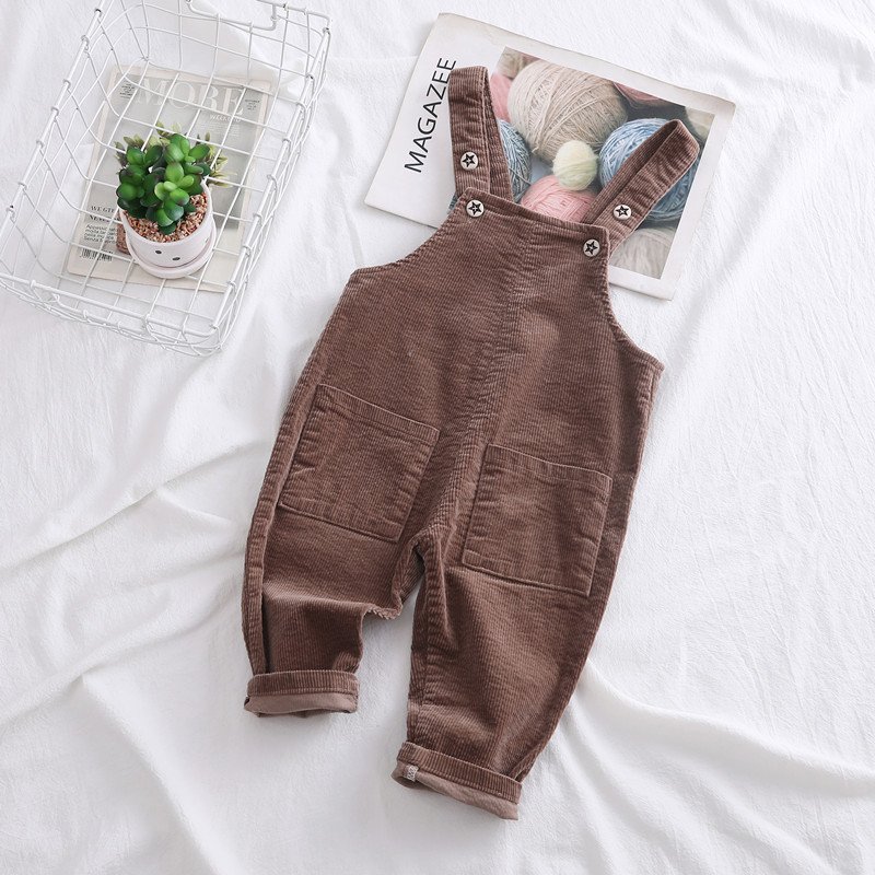 Y107192 Girls Boys Boutique Outfit Toddler Children corduroy Cotton Jumpsuit Overalls