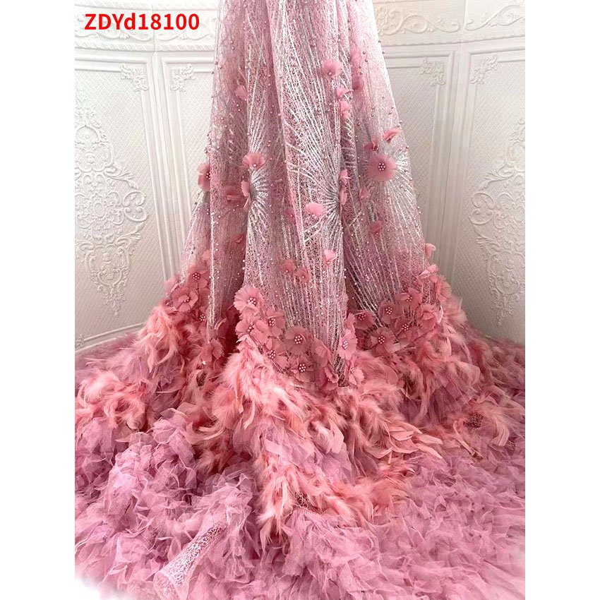 Sequin Bridal Wedding Fabric French Tulle Lace Breathable Party Dress African High Needle Mesh Jacquards Fabrics Tricot Woven