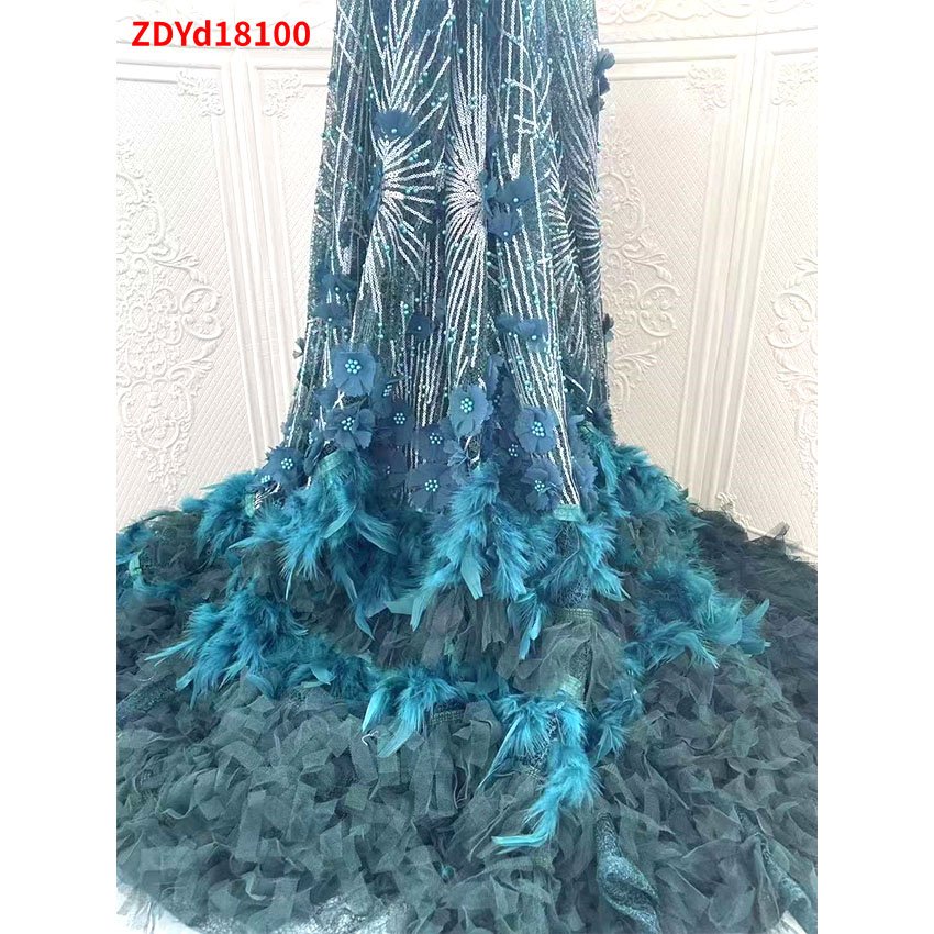 Sequin Bridal Wedding Fabric French Tulle Lace Breathable Party Dress African High Needle Mesh Jacquards Fabrics Tricot Woven