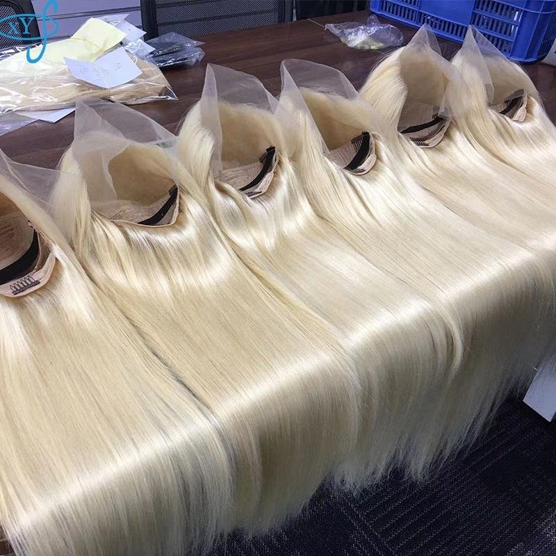 XYS Wholesale Blonde Virgin 613 Human Hair Wig, 613 Raw Human Hair 30inch Lace Front Wig for Black Woman