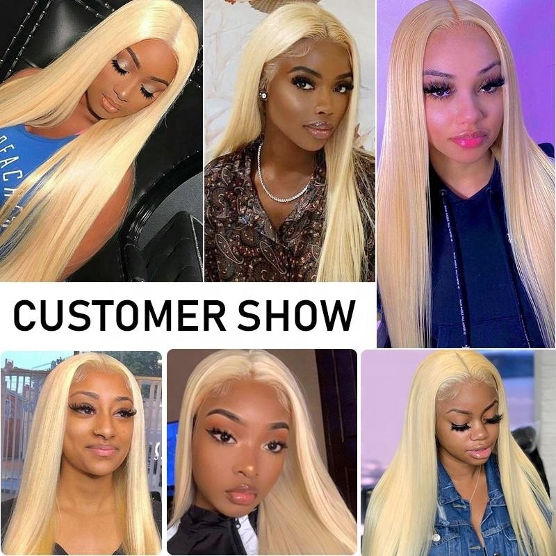 XYS Wholesale Blonde Virgin 613 Human Hair Wig, 613 Raw Human Hair 30inch Lace Front Wig for Black Woman