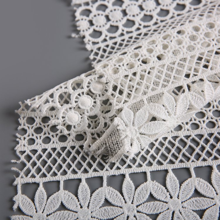 HA-13650D Water Soluble Bride Embroidery French African Lace Fabric Wholesale Fashion Knitted Chemical Lace Customized Color