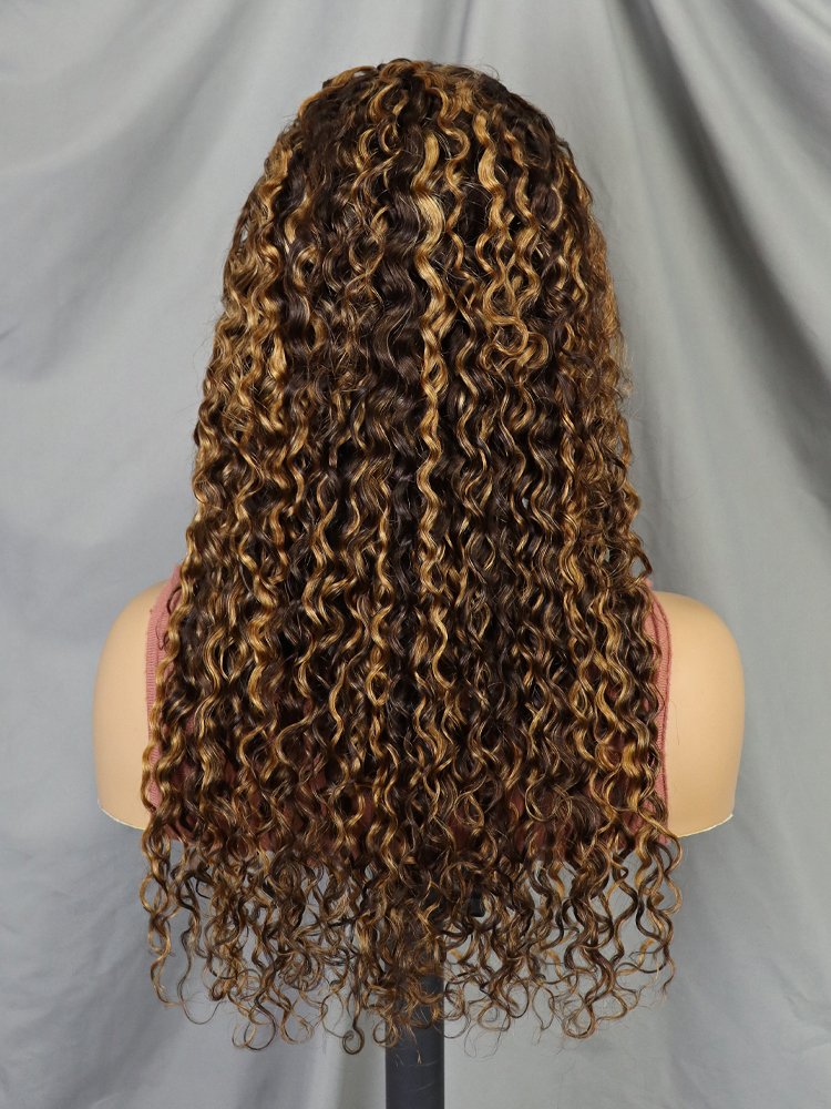 Wholesale Raw Brazilian Hair Wigs Ombre 4/30 Full Frontal Deep Wave 13x4 Lace Front Wig Highlighted Brown Curly Human Hair Wigs