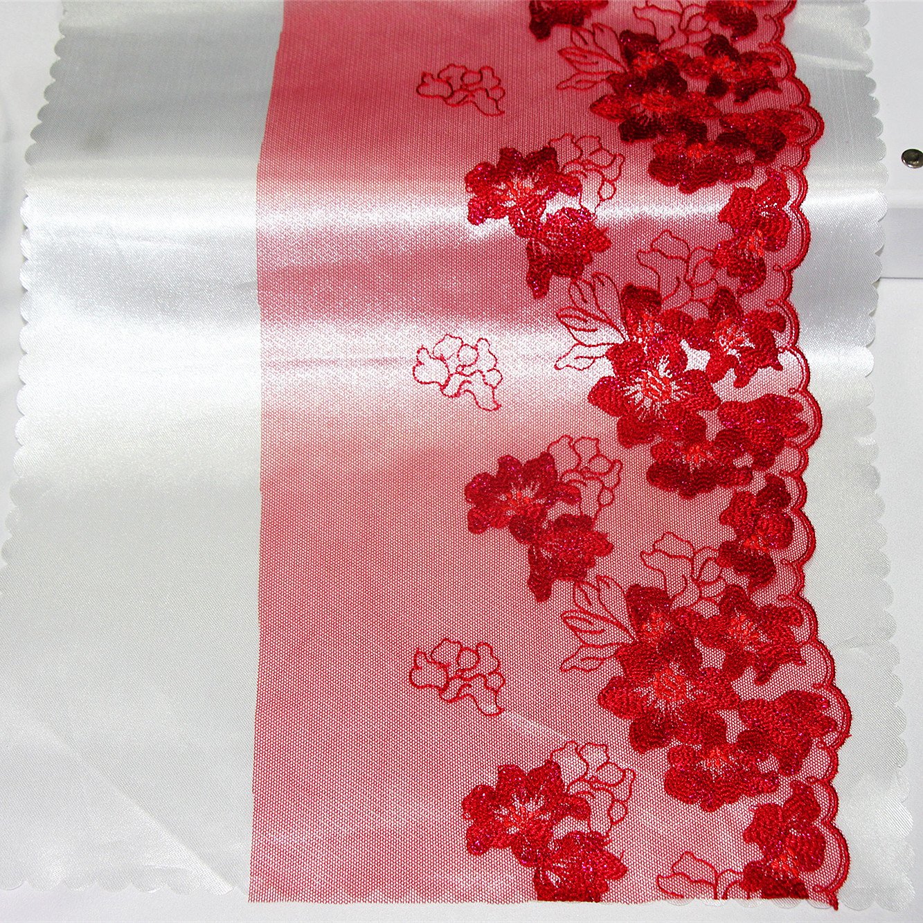 Embroidered lace fabric Martian red Chantilly dress fashion new design floral embroidery lace