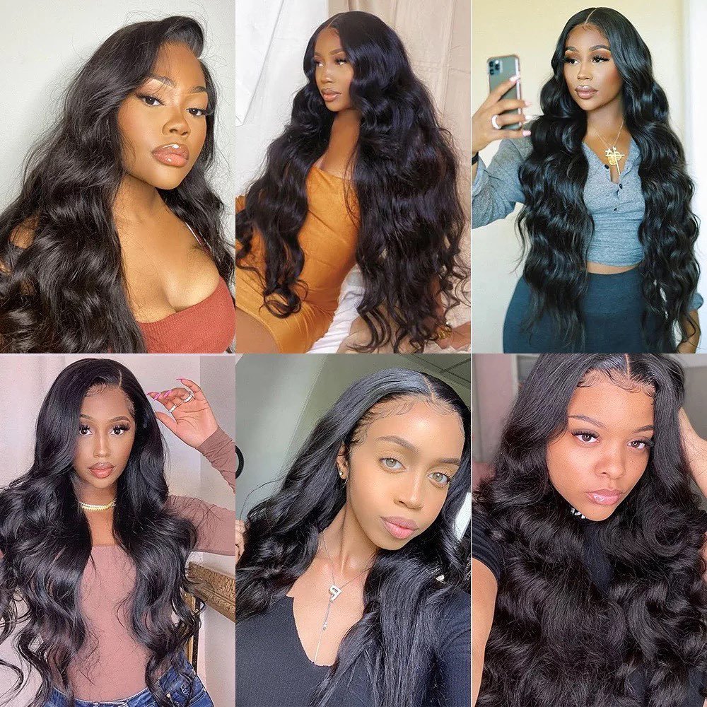 Transparent Body Wave Unprocessed Lace Wig Pre-Plucked Human Hair Wigs 180% Remy Hair Lace Frontal Wig For Black Women