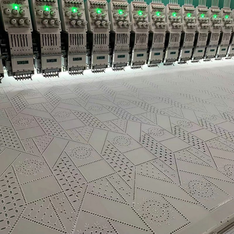 2024 custom made New design cotton embroidery eyelet fabric