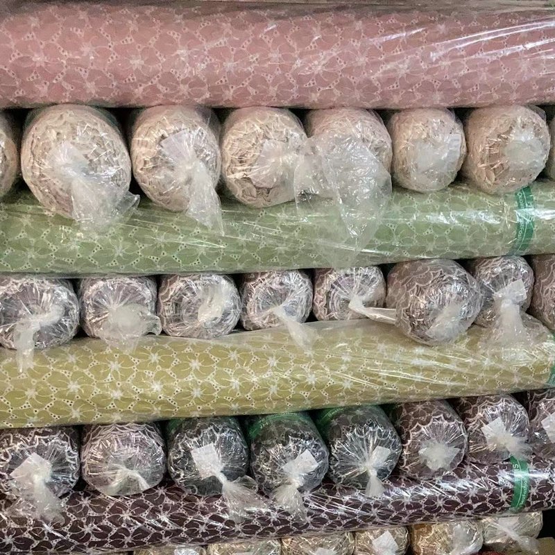 2024 custom made New design cotton embroidery eyelet fabric