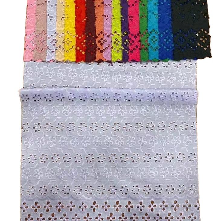 Shandong factory textile embroidery fabric cotton polyester t/c dyed fabric for ladies dress