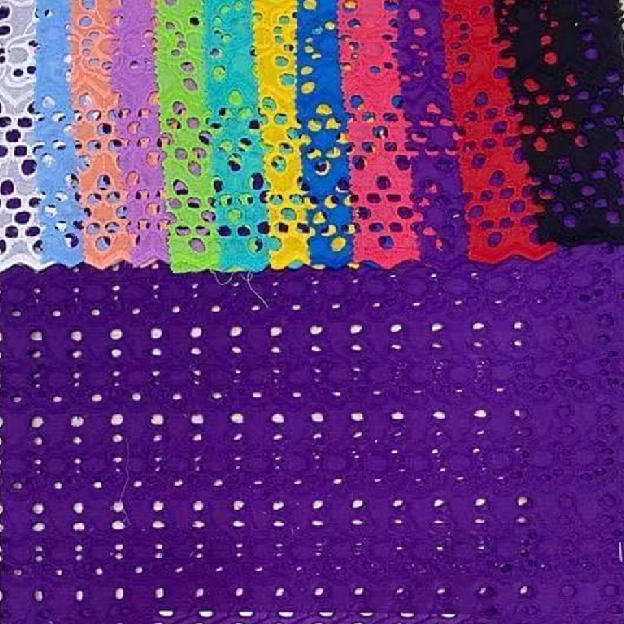 Shandong factory textile embroidery fabric cotton polyester t/c dyed fabric for ladies dress