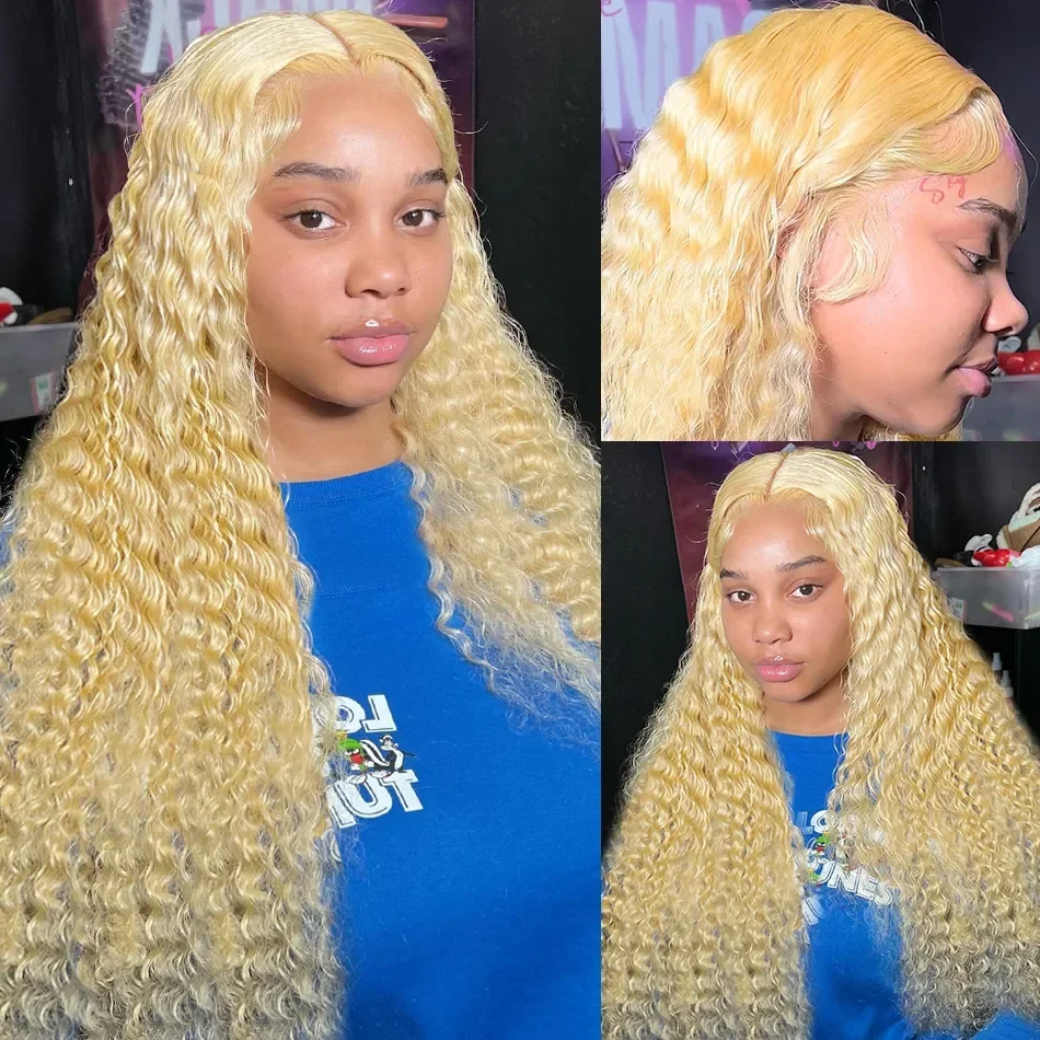 613 Blonde Hd Full Lace Wigs Raw Vietnamese Human Hair13x4 Lace Front Wig Pre Plucked Deep Wave Brazilian Natural Human Hair Wig