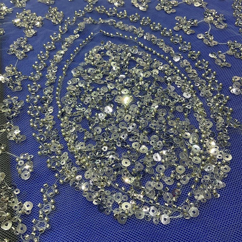 Wedding Dress French Tulle Beaded Sequins Dresses White Lace Sequin Fabric
