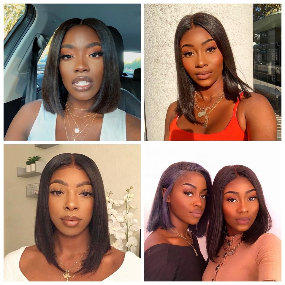 FREE SAMPLE Short Bob Wigs Human Hair Hd Full Lace Front Wig Raw Peruvian Virgin Human Hair Lace Frontal Wig For Black Women