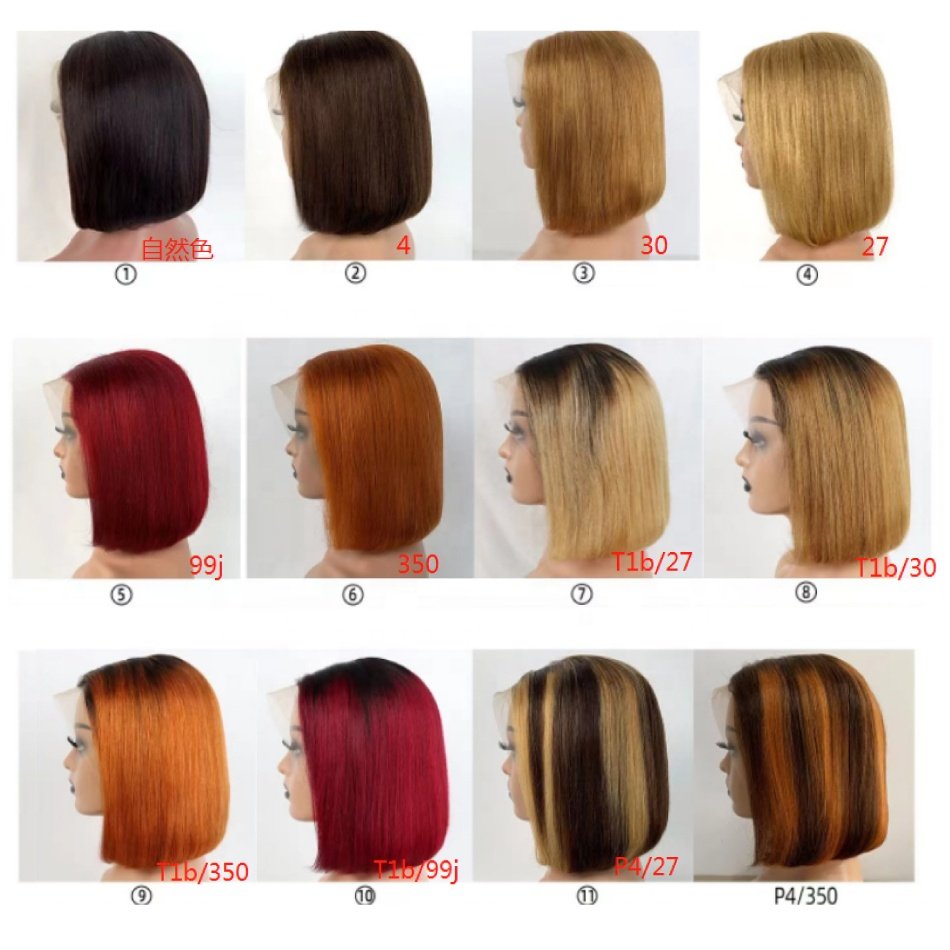 FREE SAMPLE Short Bob Wigs Human Hair Hd Full Lace Front Wig Raw Peruvian Virgin Human Hair Lace Frontal Wig For Black Women