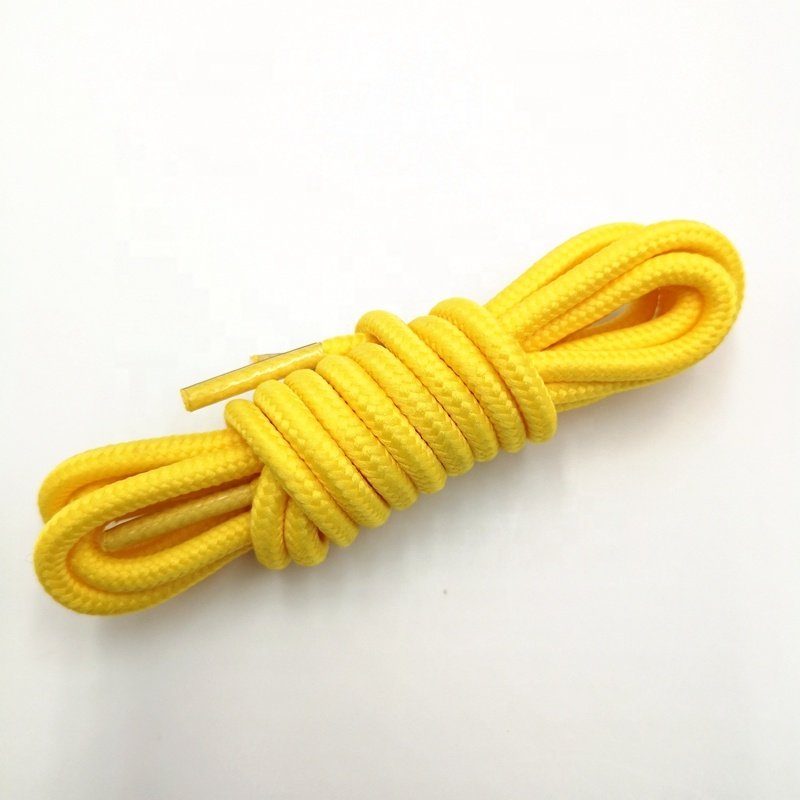 Supply boots use classic design braided shoelaces 5mm round polyester rope shoe laces round