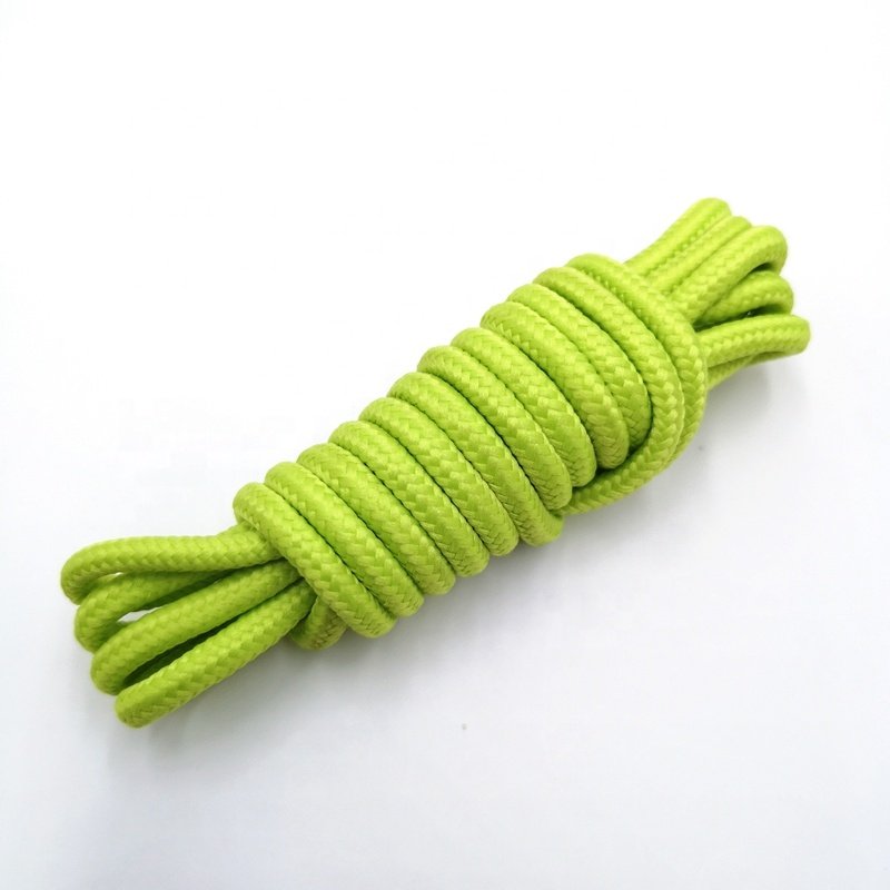 Supply boots use classic design braided shoelaces 5mm round polyester rope shoe laces round