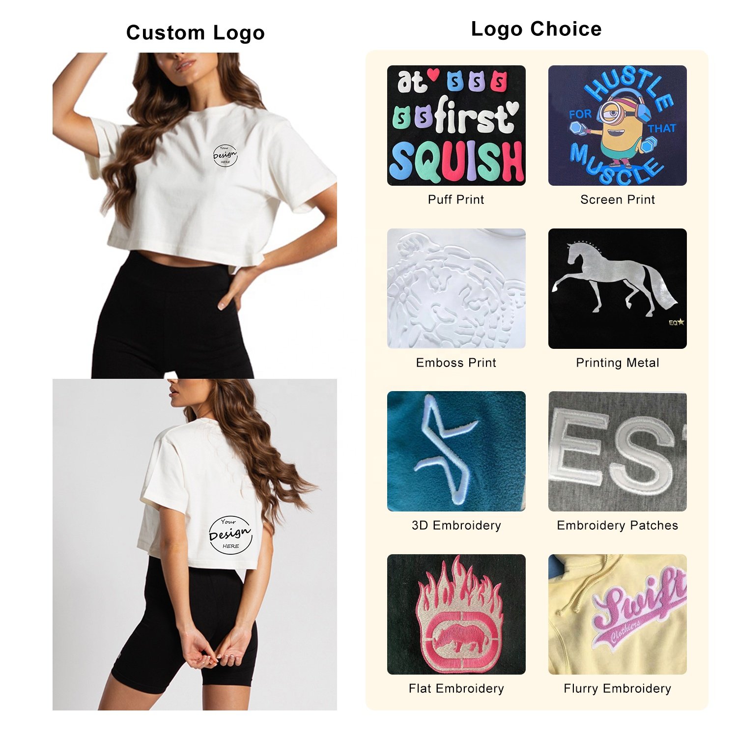 Custom Logo OEM Casual Women Solid Blank Cotton Crop Tops T-Shirt Women Summer Short Sleeve Oversized Crop Top T-Shirts Women