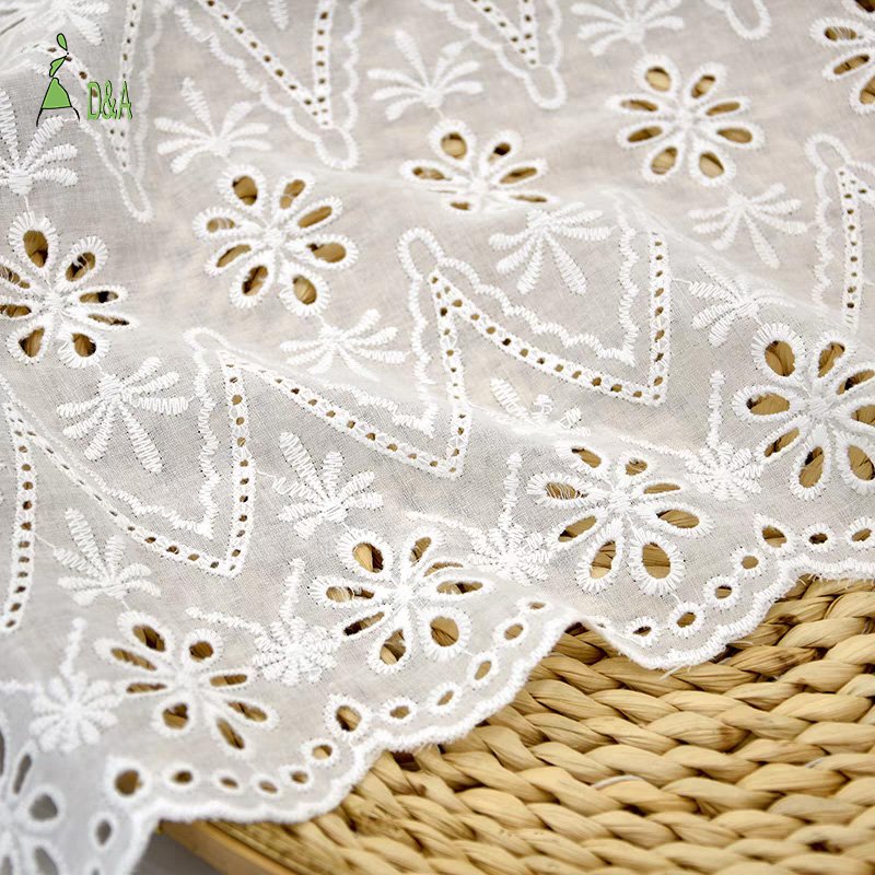 New Colour Cotton Eyelet Embroidery Fabric Cotton Lace Fabric Swiss Voile Stock Available For Garment And Girls Dresses