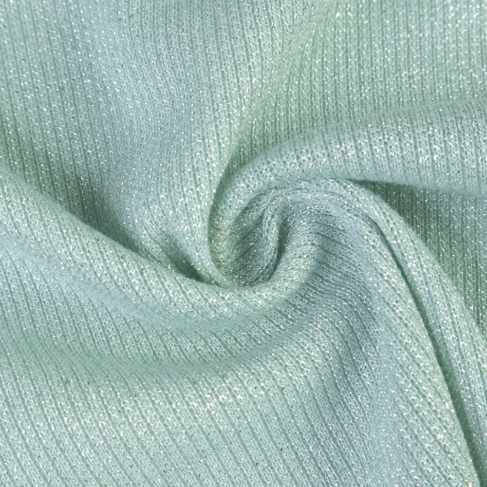 Best sell yarn dyed 2*2 rib metallic lurex ribbed knit fabric roll polyester spandex fabric and textiles for clothing