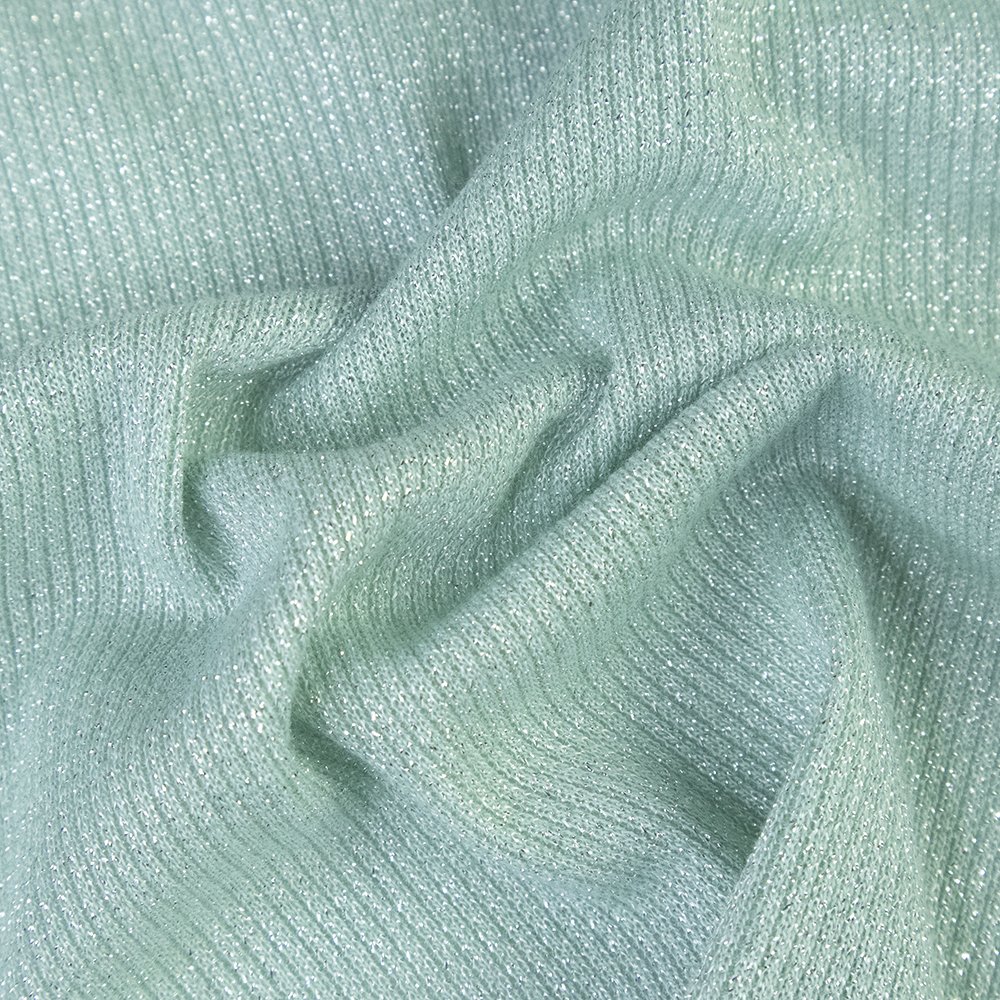 Best sell yarn dyed 2*2 rib metallic lurex ribbed knit fabric roll polyester spandex fabric and textiles for clothing
