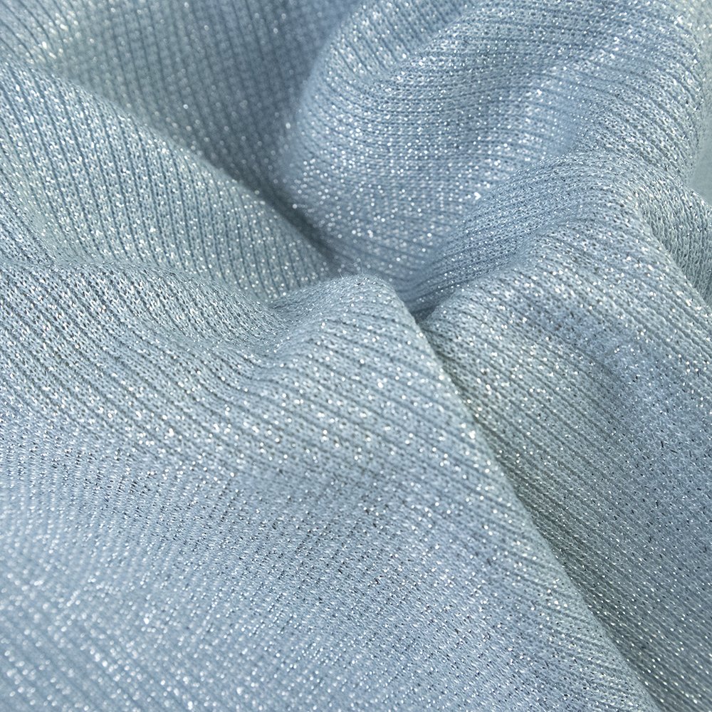 Best sell yarn dyed 2*2 rib metallic lurex ribbed knit fabric roll polyester spandex fabric and textiles for clothing
