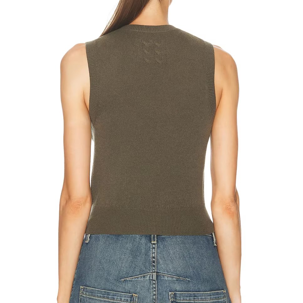 Runwaylove R440 New Design O-NECK SLEEVELESS KNITTING CROP TOP