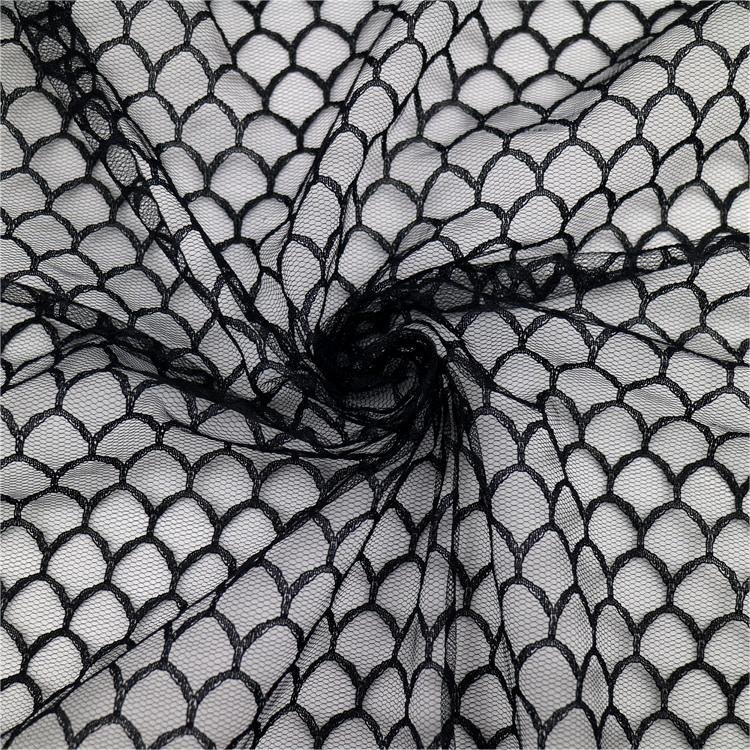 High Quality French Voile Fish Scale Shape Polyester Stretch Lace Fabric 2024 For Wedding