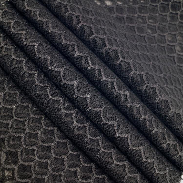 High Quality French Voile Fish Scale Shape Polyester Stretch Lace Fabric 2024 For Wedding