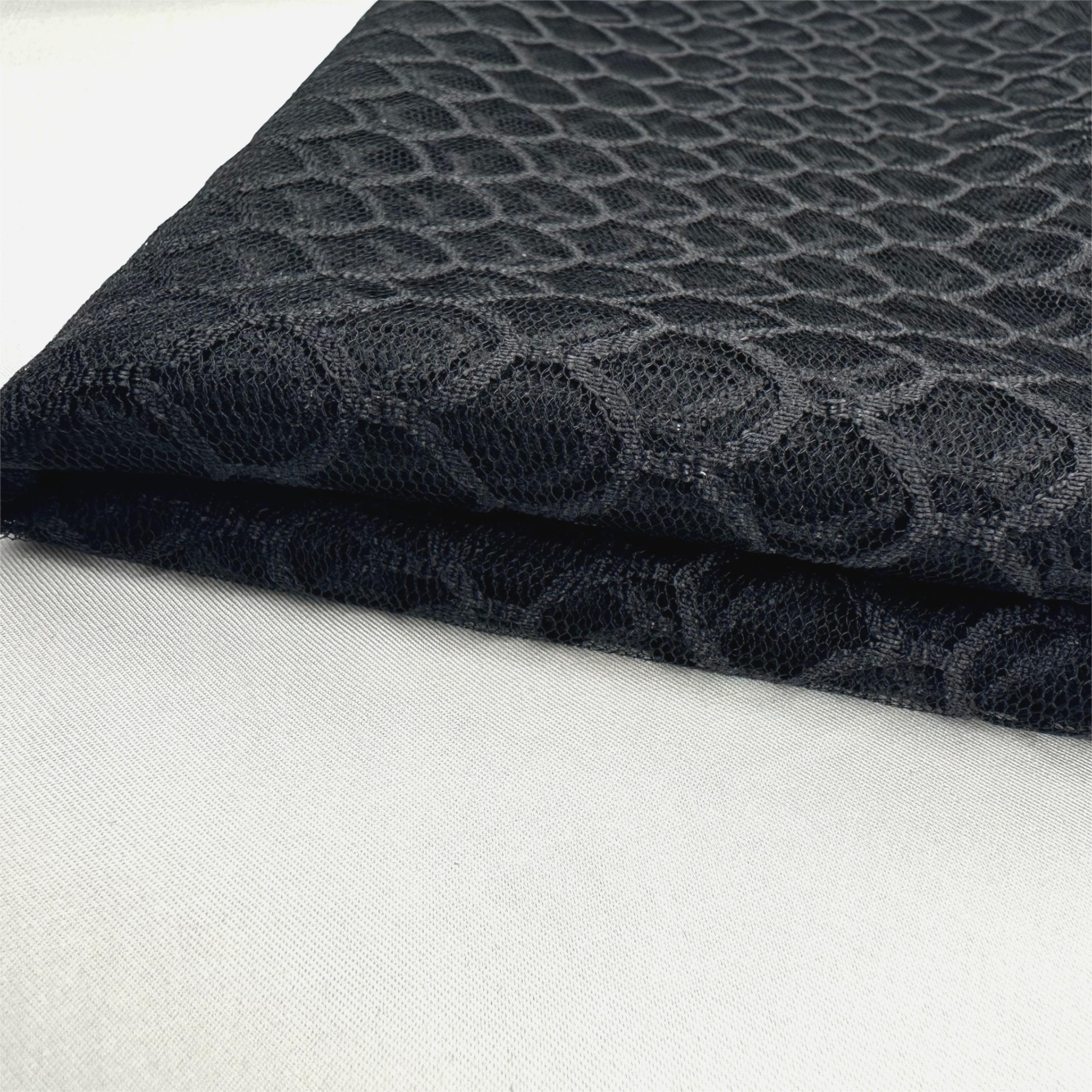 High Quality French Voile Fish Scale Shape Polyester Stretch Lace Fabric 2024 For Wedding