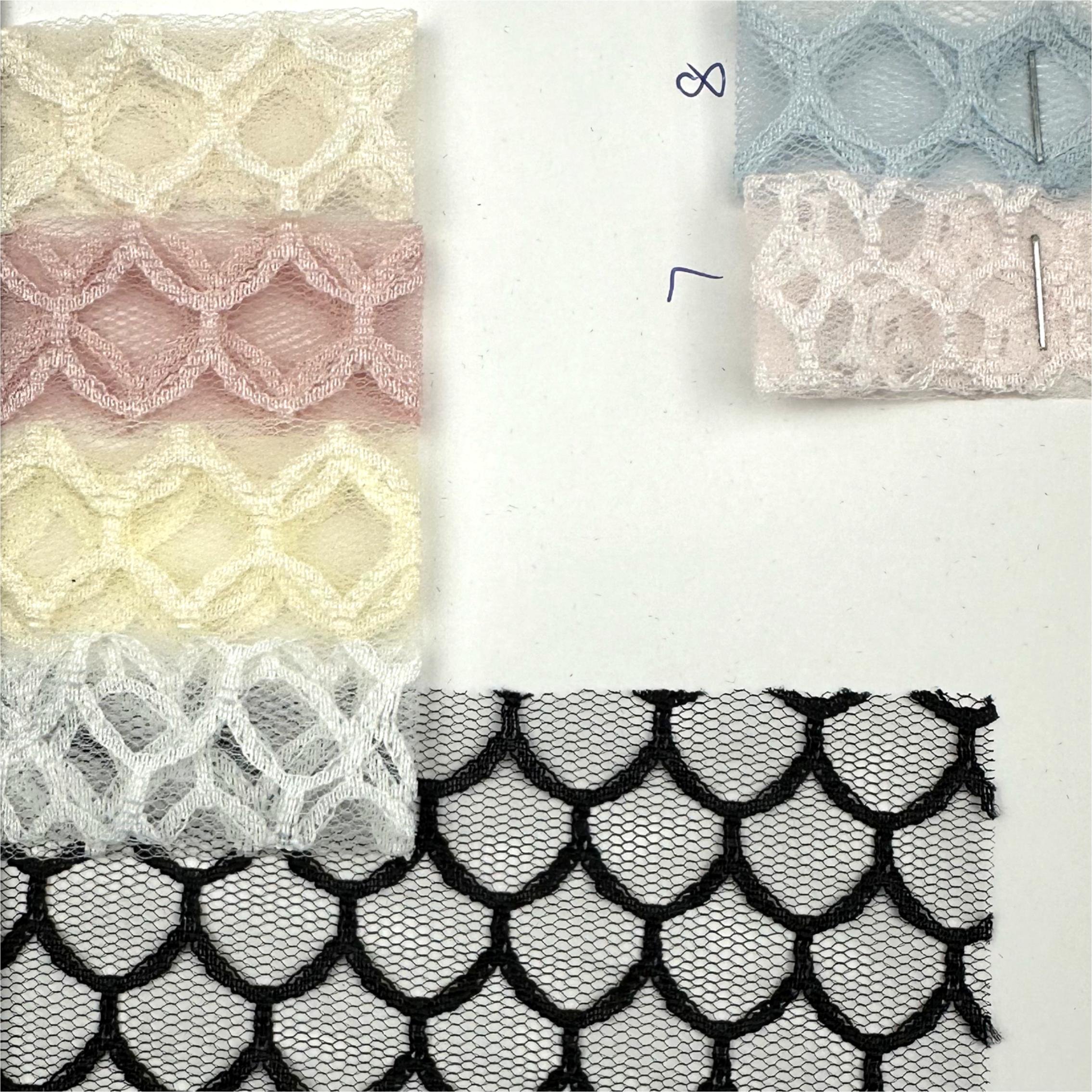 High Quality French Voile Fish Scale Shape Polyester Stretch Lace Fabric 2024 For Wedding