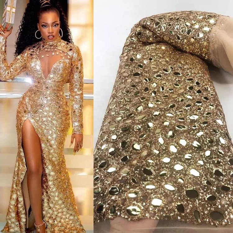RTS Luxury Ethnic Style Bridal Sequins Wedding Party African Embroidery Lace Fabric