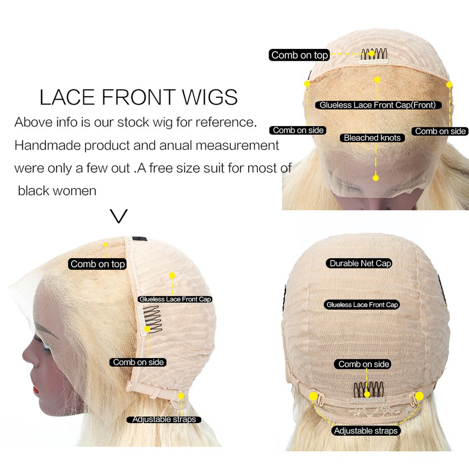 Cheap Brazilian Virgin Hair Blonde 613 Colored Human Hair Lace Front Wigs For Black Women Hd Lace Frontal Wigs Human Hair Wigs