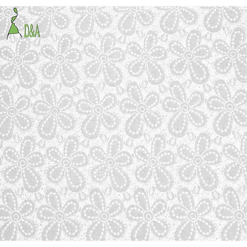 Dyed High Quality Cotton Embroidery Eyelet Fabric Cotton Lace Fabric Swiss Voile Stock Available For Clothing And Girls Dresses