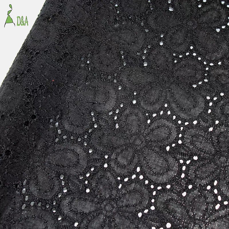 Dyed High Quality Cotton Embroidery Eyelet Fabric Cotton Lace Fabric Swiss Voile Stock Available For Clothing And Girls Dresses