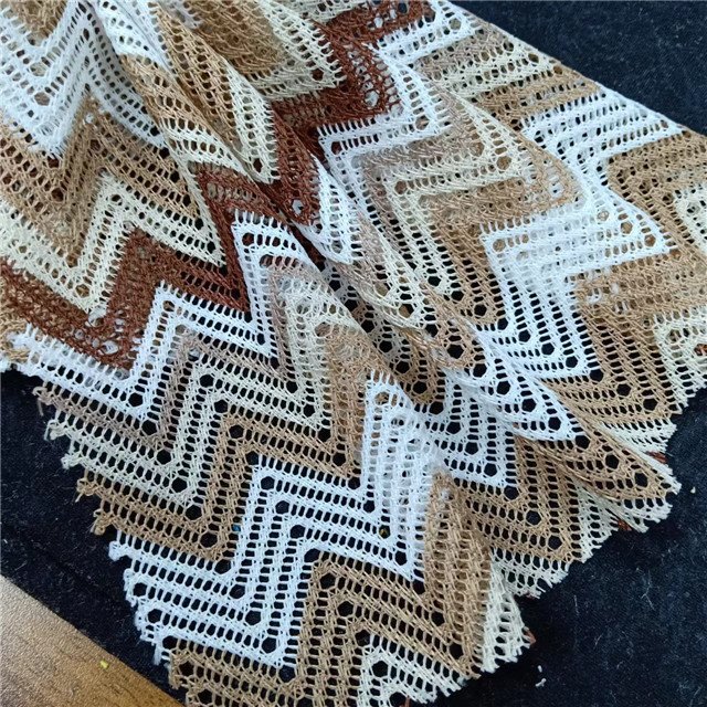 100% polyester,Wavy yarn dyed lace fabric , elastic,Can be made clothing fabric, breathable,Multi-color custom fabric,wholesale