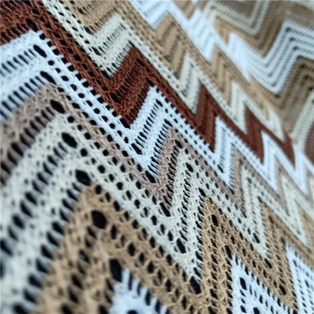 100% polyester,Wavy yarn dyed lace fabric , elastic,Can be made clothing fabric, breathable,Multi-color custom fabric,wholesale
