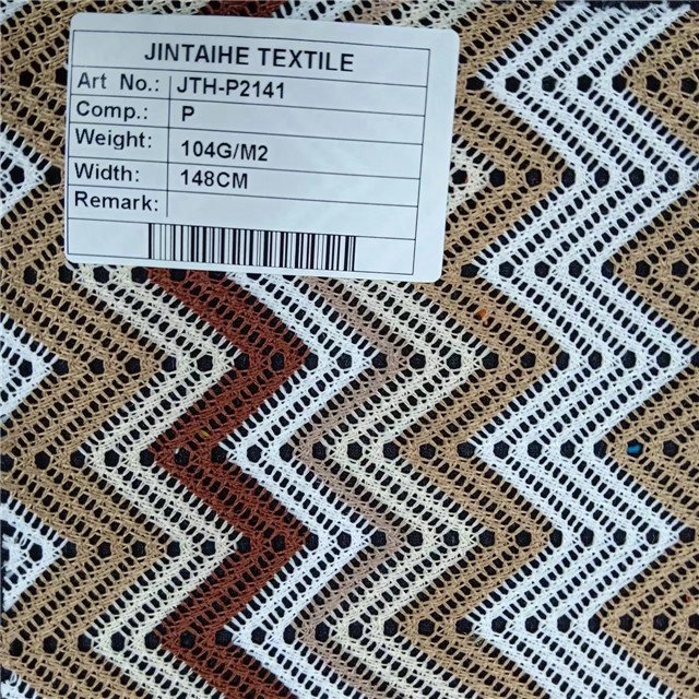 100% polyester,Wavy yarn dyed lace fabric , elastic,Can be made clothing fabric, breathable,Multi-color custom fabric,wholesale