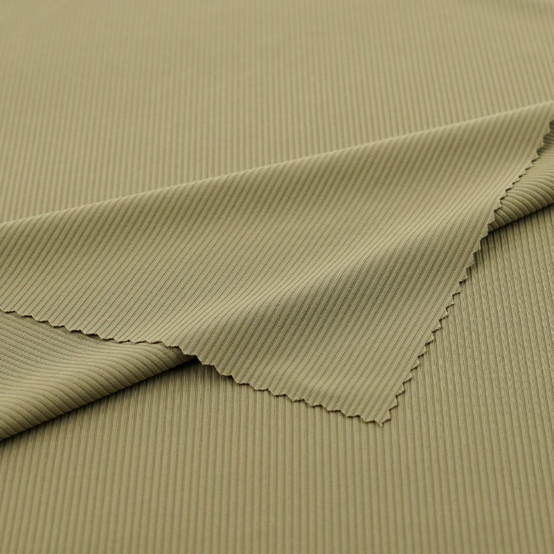 2*2 Rib T-Shirt Knitted Fabric Striped Knit Rib Fabric 87%Polyester 13%Spandex Ribbing Fabric For Cloth Cuffs Hem