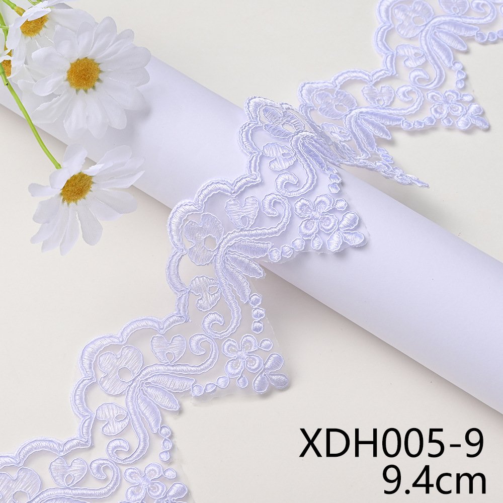 width 8 cm Polyester corded Embroidery lace Non-stretch Water Soluble Guipure gold sequins mesh Lace Trim for dress